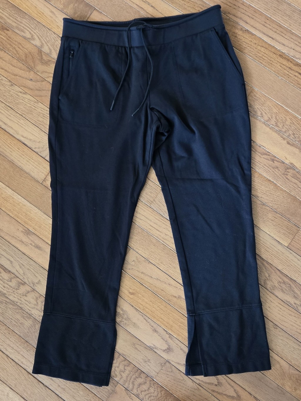 Hermosa Black Athletic Casual Drawstring Pants Large Petite